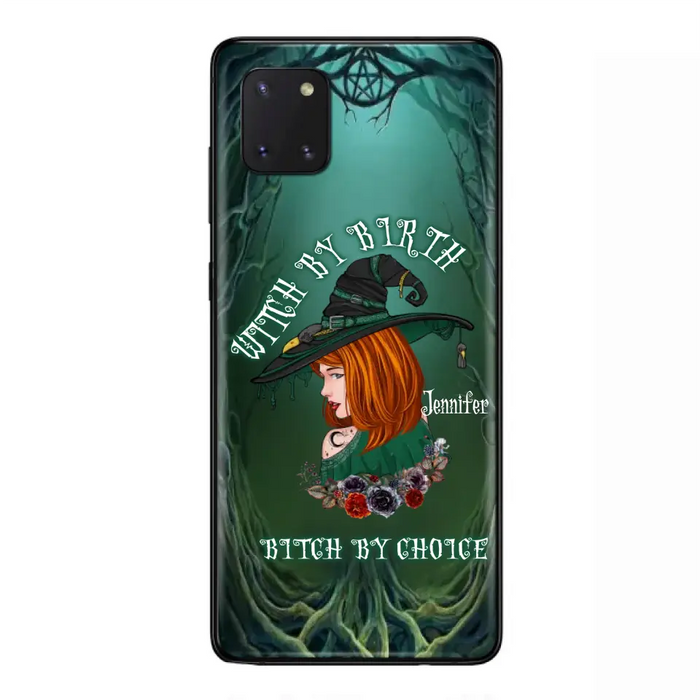 Custom Personalized Witch Phone Case - Gift Idea For Halloween - Witch By Birth Bitch By Choice - Case For iPhone/Samsung