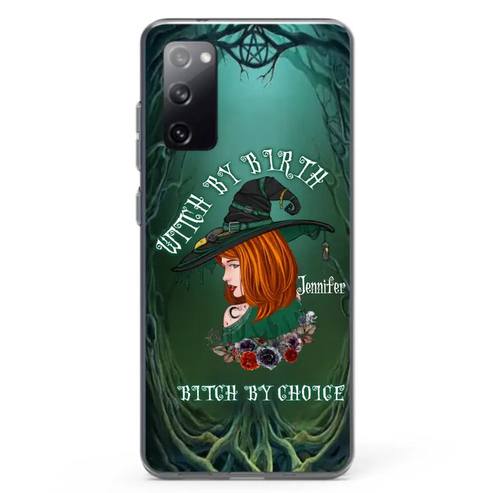 Custom Personalized Witch Phone Case - Gift Idea For Halloween - Witch By Birth Bitch By Choice - Case For iPhone/Samsung