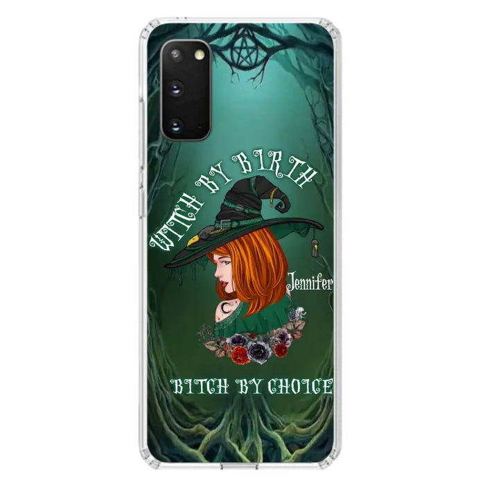 Custom Personalized Witch Phone Case - Gift Idea For Halloween - Witch By Birth Bitch By Choice - Case For iPhone/Samsung