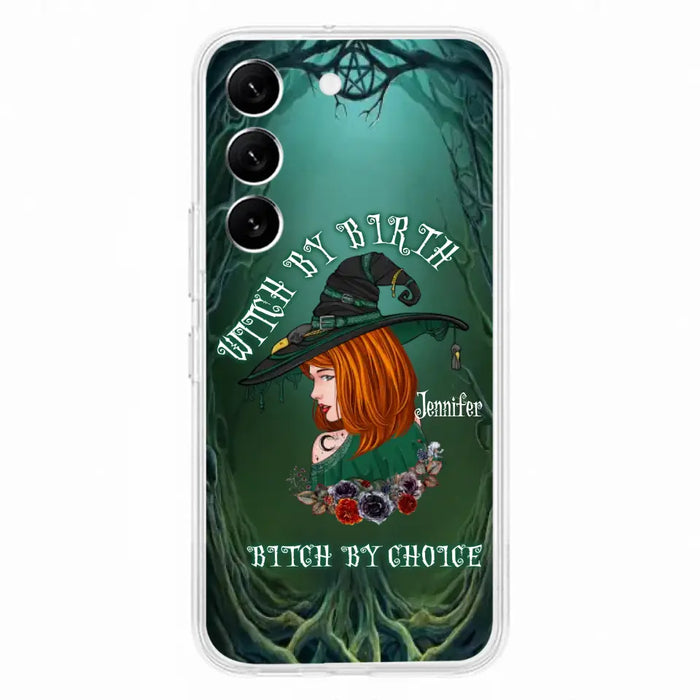 Custom Personalized Witch Phone Case - Gift Idea For Halloween - Witch By Birth Bitch By Choice - Case For iPhone/Samsung