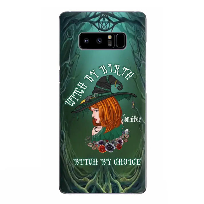 Custom Personalized Witch Phone Case - Gift Idea For Halloween - Witch By Birth Bitch By Choice - Case For iPhone/Samsung