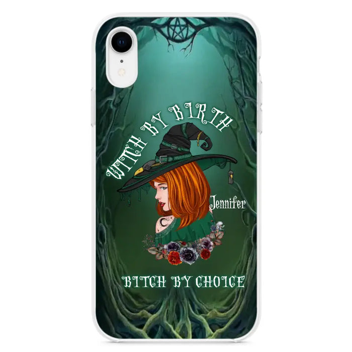 Custom Personalized Witch Phone Case - Gift Idea For Halloween - Witch By Birth Bitch By Choice - Case For iPhone/Samsung