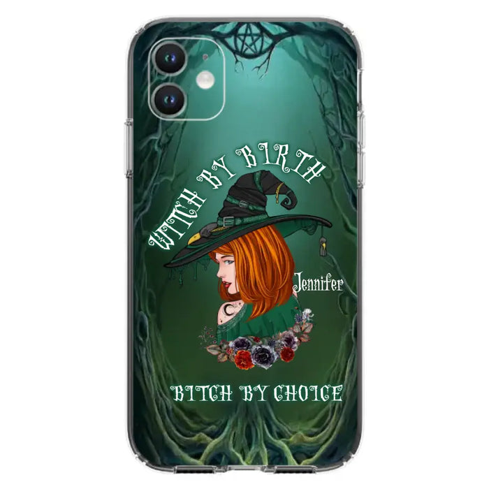 Custom Personalized Witch Phone Case - Gift Idea For Halloween - Witch By Birth Bitch By Choice - Case For iPhone/Samsung