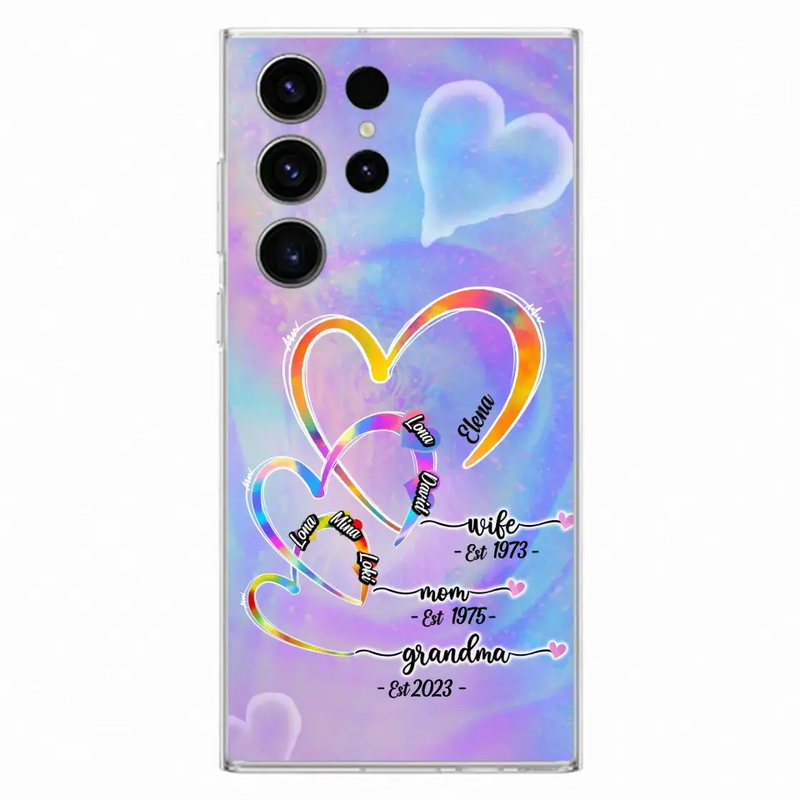 Personalized Mom Phone Case - Gift Idea For Mom/Grandma - Up to 4 Children/5 Grandchildren - Cases For iPhone/Samsung