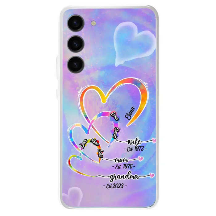 Personalized Mom Phone Case - Gift Idea For Mom/Grandma - Upto 4 Children/5 Grandchildren - Cases For iPhone/Samsung