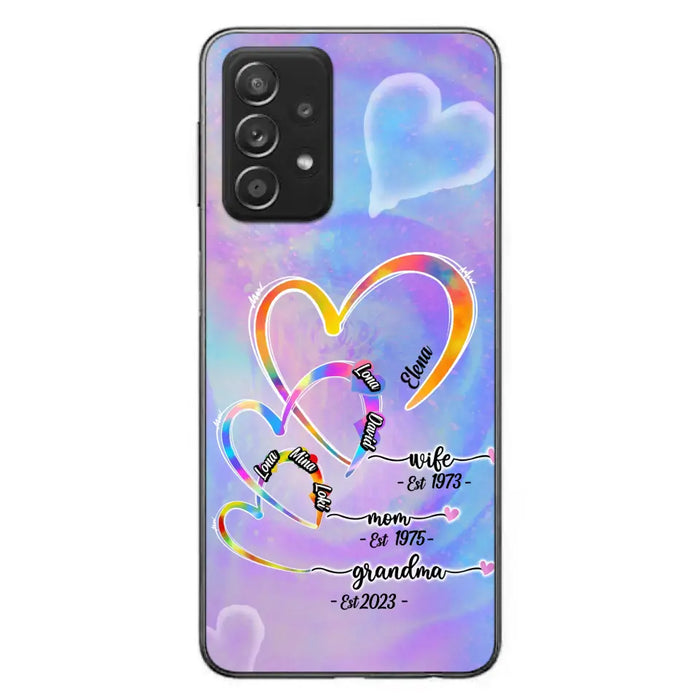 Personalized Mom Phone Case - Gift Idea For Mom/Grandma - Upto 4 Children/5 Grandchildren - Cases For iPhone/Samsung