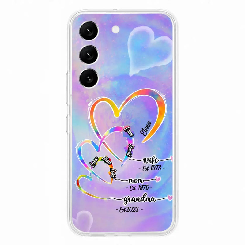 Personalized Mom Phone Case - Gift Idea For Mom/Grandma - Up to 4 Children/5 Grandchildren - Cases For iPhone/Samsung