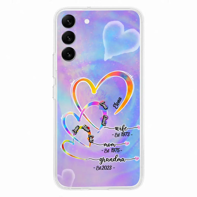 Personalized Mom Phone Case - Gift Idea For Mom/Grandma - Up to 4 Children/5 Grandchildren - Cases For iPhone/Samsung