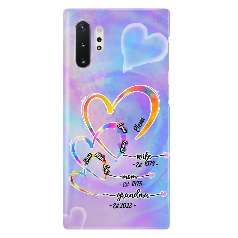 Personalized Mom Phone Case - Gift Idea For Mom/Grandma - Up to 4 Children/5 Grandchildren - Cases For iPhone/Samsung
