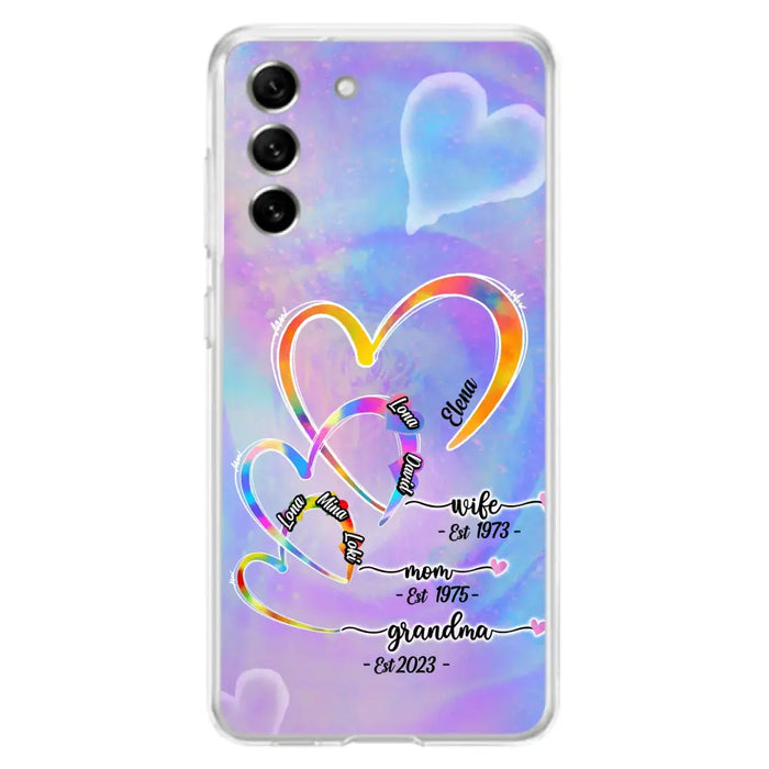 Personalized Mom Phone Case - Gift Idea For Mom/Grandma - Upto 4 Children/5 Grandchildren - Cases For iPhone/Samsung