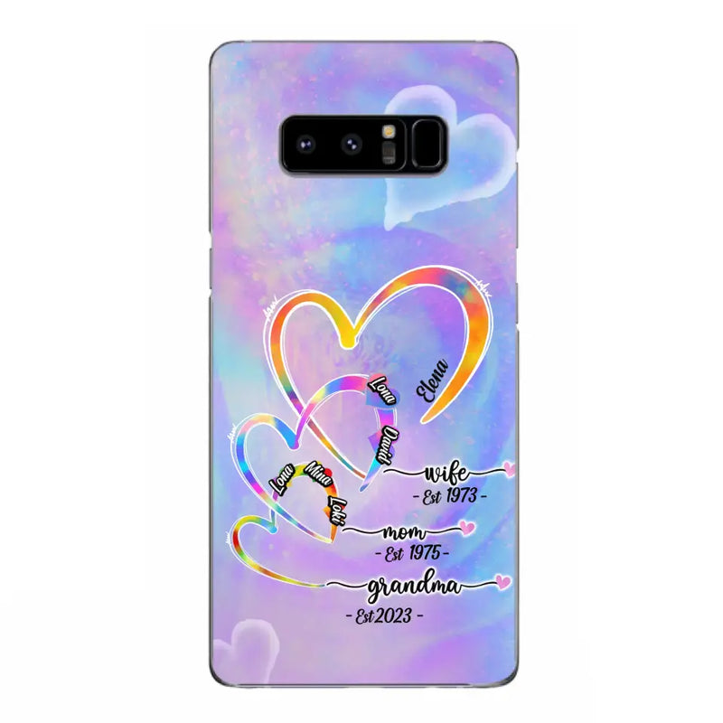 Personalized Mom Phone Case - Gift Idea For Mom/Grandma - Up to 4 Children/5 Grandchildren - Cases For iPhone/Samsung