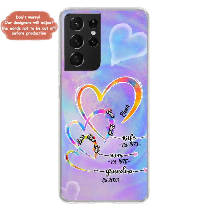 Personalized Mom Phone Case - Gift Idea For Mom/Grandma - Up to 4 Children/5 Grandchildren - Cases For iPhone/Samsung