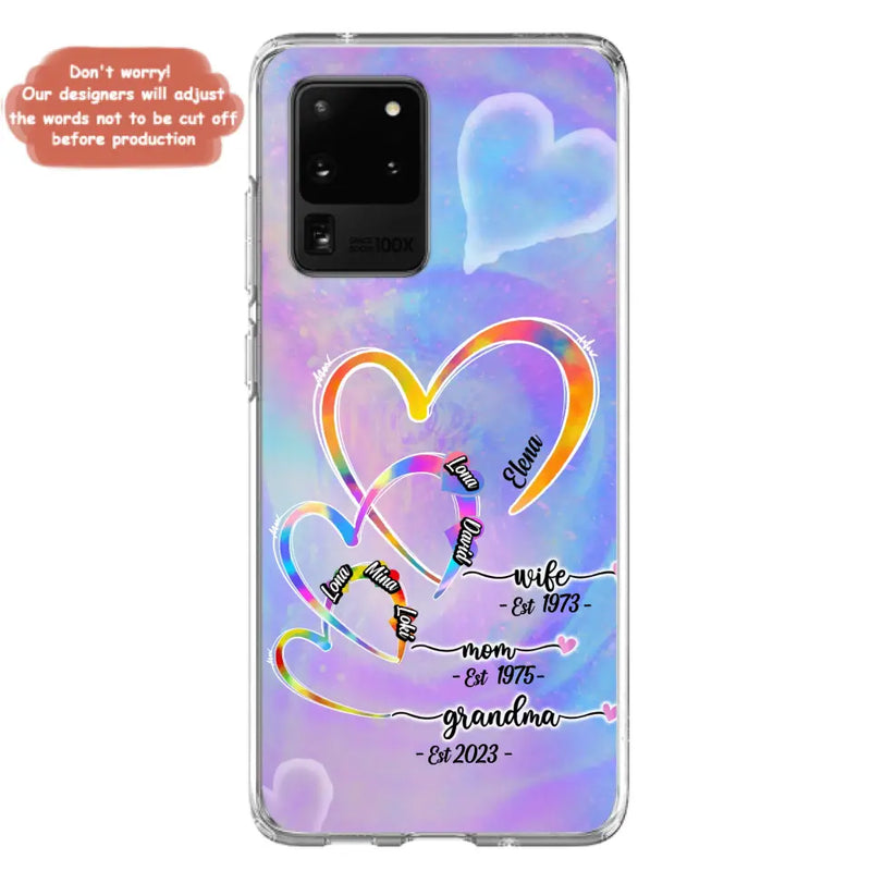 Personalized Mom Phone Case - Gift Idea For Mom/Grandma - Up to 4 Children/5 Grandchildren - Cases For iPhone/Samsung