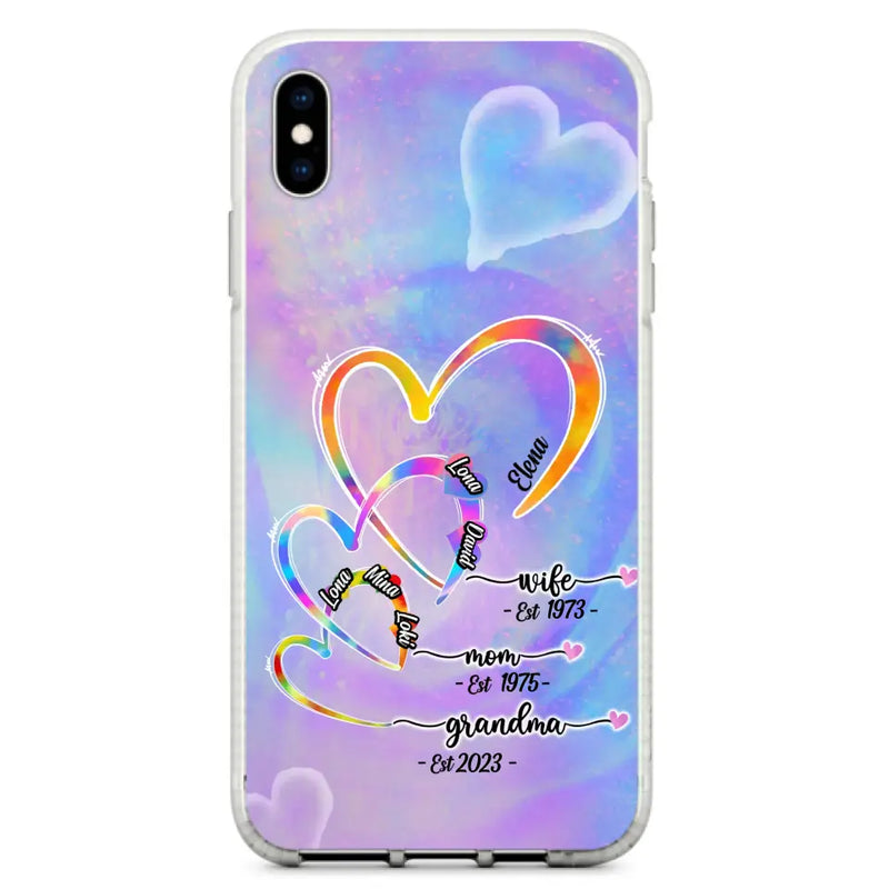 Personalized Mom Phone Case - Gift Idea For Mom/Grandma - Up to 4 Children/5 Grandchildren - Cases For iPhone/Samsung