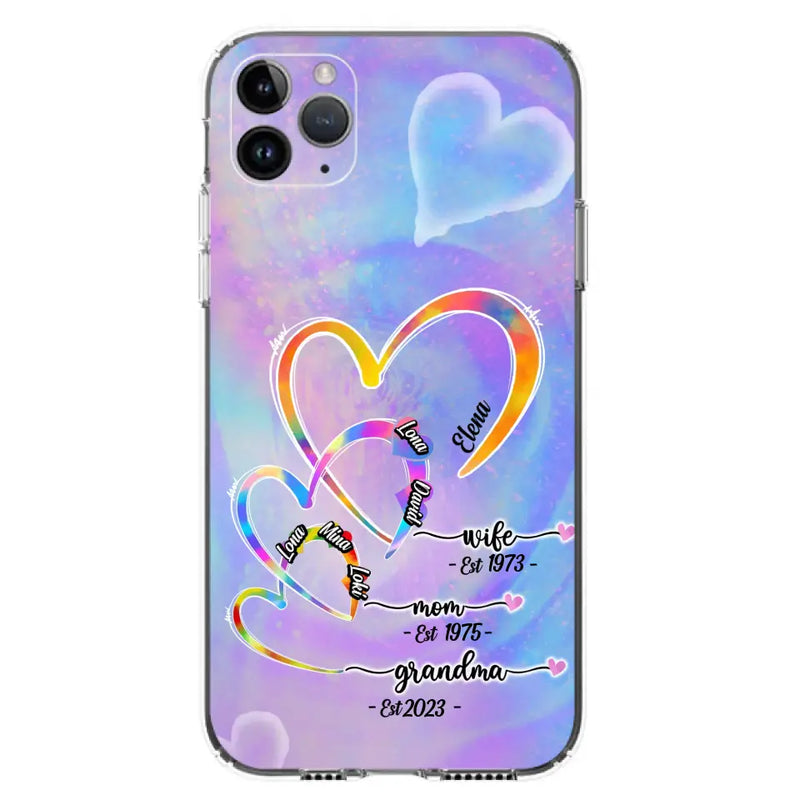 Personalized Mom Phone Case - Gift Idea For Mom/Grandma - Up to 4 Children/5 Grandchildren - Cases For iPhone/Samsung