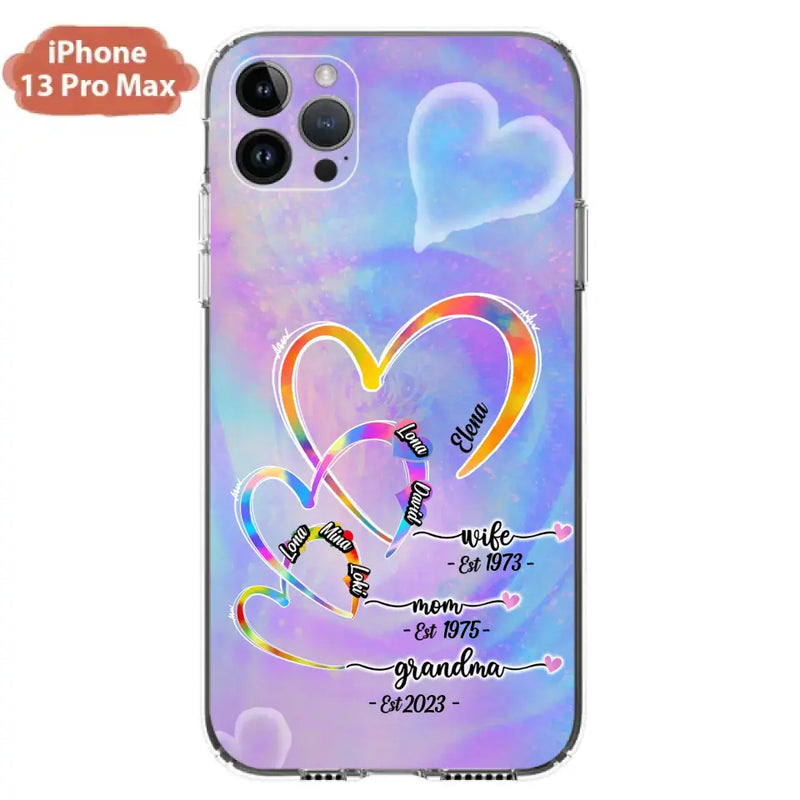 Personalized Mom Phone Case - Gift Idea For Mom/Grandma - Up to 4 Children/5 Grandchildren - Cases For iPhone/Samsung