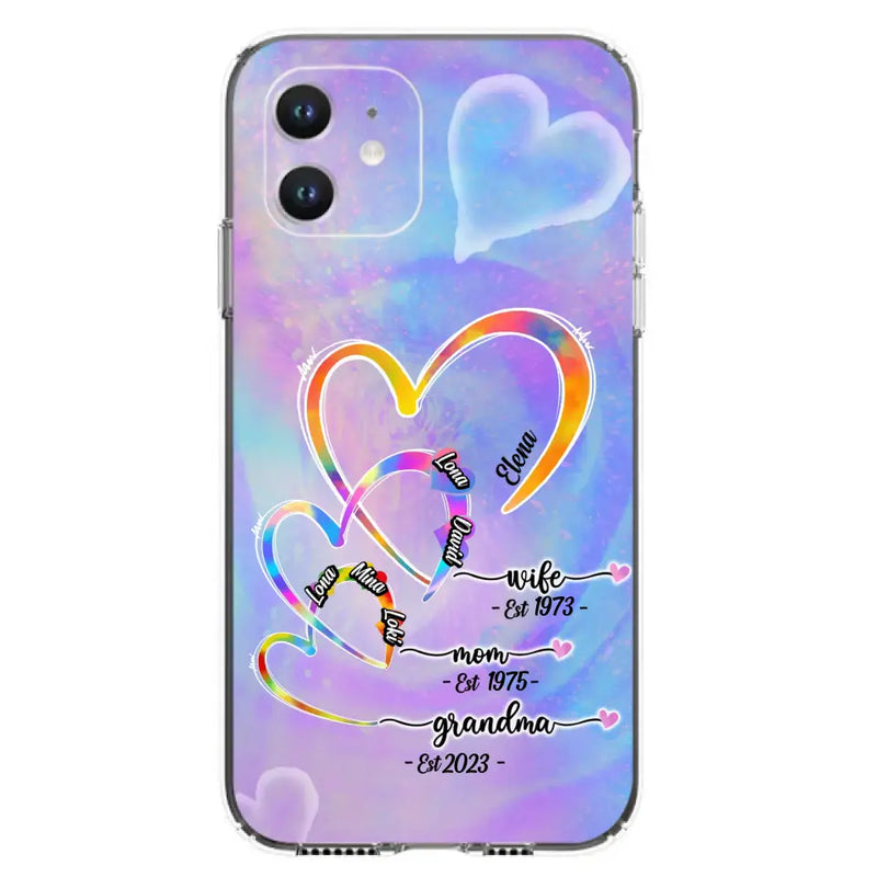 Personalized Mom Phone Case - Gift Idea For Mom/Grandma - Up to 4 Children/5 Grandchildren - Cases For iPhone/Samsung