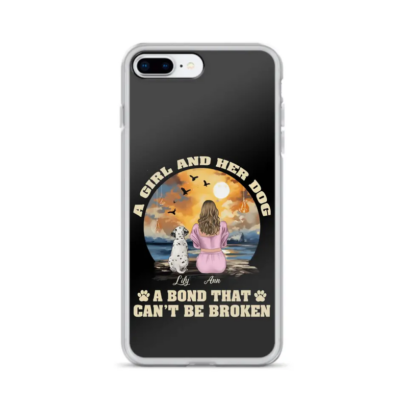 Personalized Dog Mom Phone Case - Up to 4 Dogs - Gift Idea for Dog Owners - Case For iPhone/Samsung - A Girl And Her Dog A Bond That Can't Be Broken