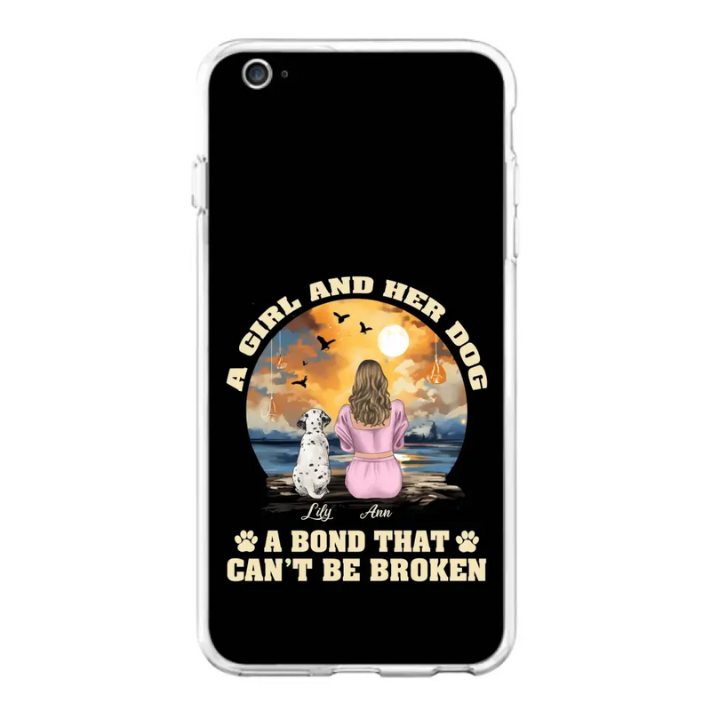 Personalized Dog Mom Phone Case - Up to 4 Dogs - Gift Idea for Dog Owners - Case For iPhone/Samsung - A Girl And Her Dog A Bond That Can't Be Broken