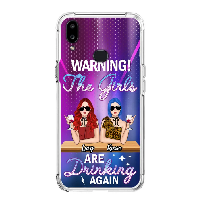 Personalized Besties Phone Case - Gift Idea For Friends/Besties - Upto 4 Girls - Warning The Girls Are Drinking Again - Case For iPhone/Samsung