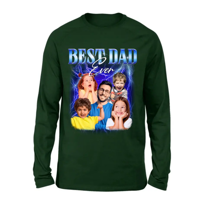 Custom Personalized Dad Photo Shirt/Hoodie - Upto 5 Photos - Gift Idea For Father's Day - Best Dad Ever