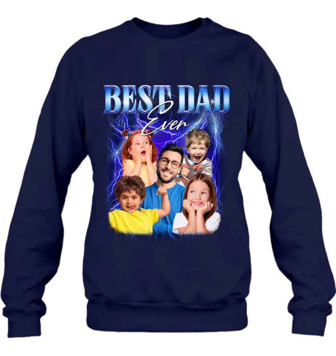 Custom Personalized Dad Photo Shirt/Hoodie - Upto 5 Photos - Gift Idea For Father's Day - Best Dad Ever