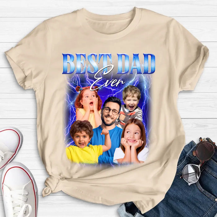 Custom Personalized Dad Photo Shirt/Hoodie - Upto 5 Photos - Gift Idea For Father's Day - Best Dad Ever