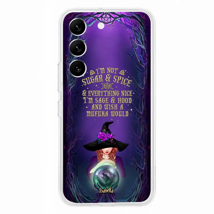 Custom Personalized Witch Phone Case - Gift Idea for Witch Lovers - I'm Not Sugar & Spice & Everything Nice - Case for iPhone/Samsung