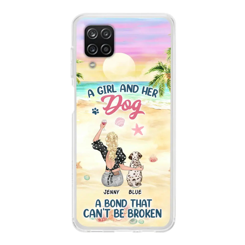 Personalized Dog Mom Phone Case - Up to 6 Dogs - Gift Idea for Dog Lovers - A Girl And Her Dog A Bond That Can't Be Broken - Case for iPhone/Samsung