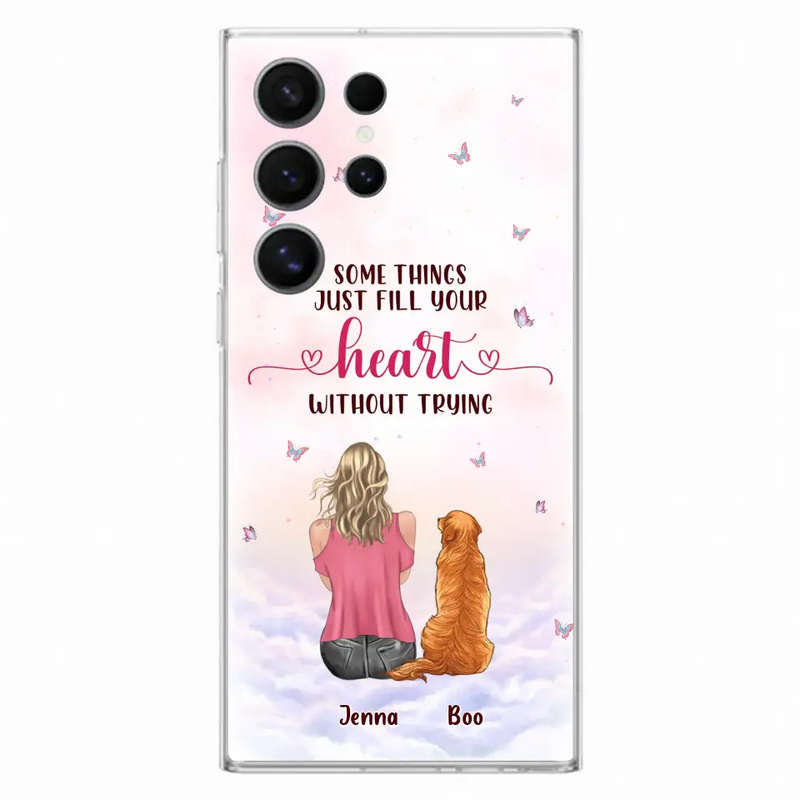 Personalized Dog Mom Phone Case - Up to 5 Dogs - Gift Idea For Dog Lovers - Some Things Just Fill Your Heart Without Trying - Case for iPhone/Samsung