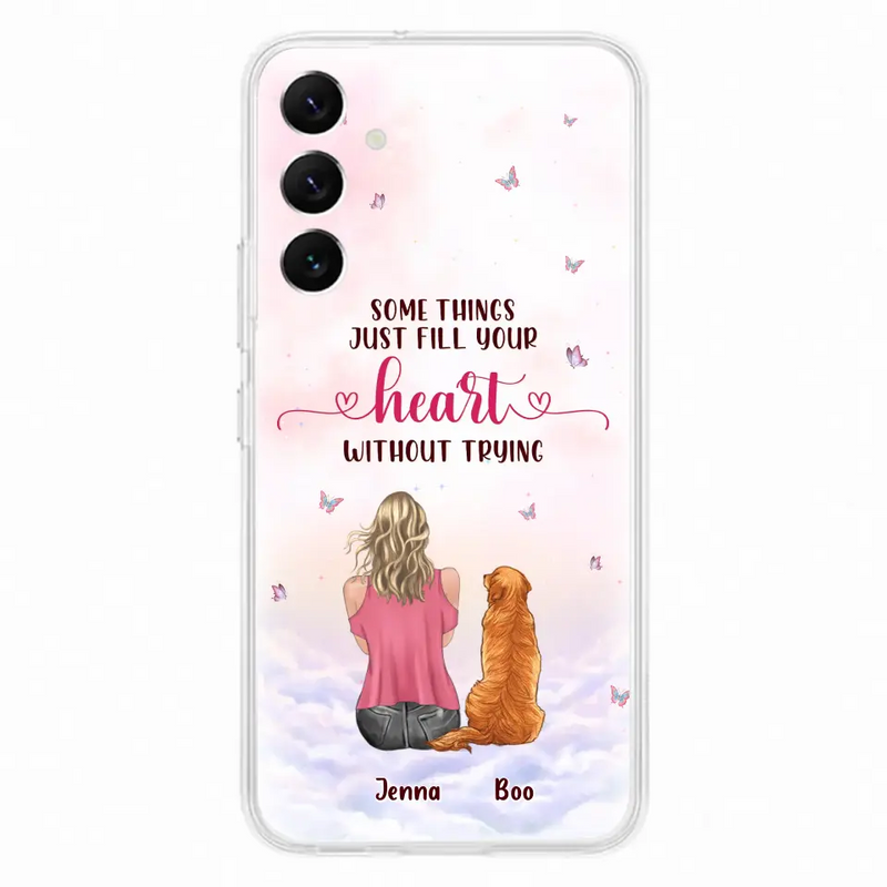 Personalized Dog Mom Phone Case - Up to 5 Dogs - Gift Idea For Dog Lovers - Some Things Just Fill Your Heart Without Trying - Case for iPhone/Samsung