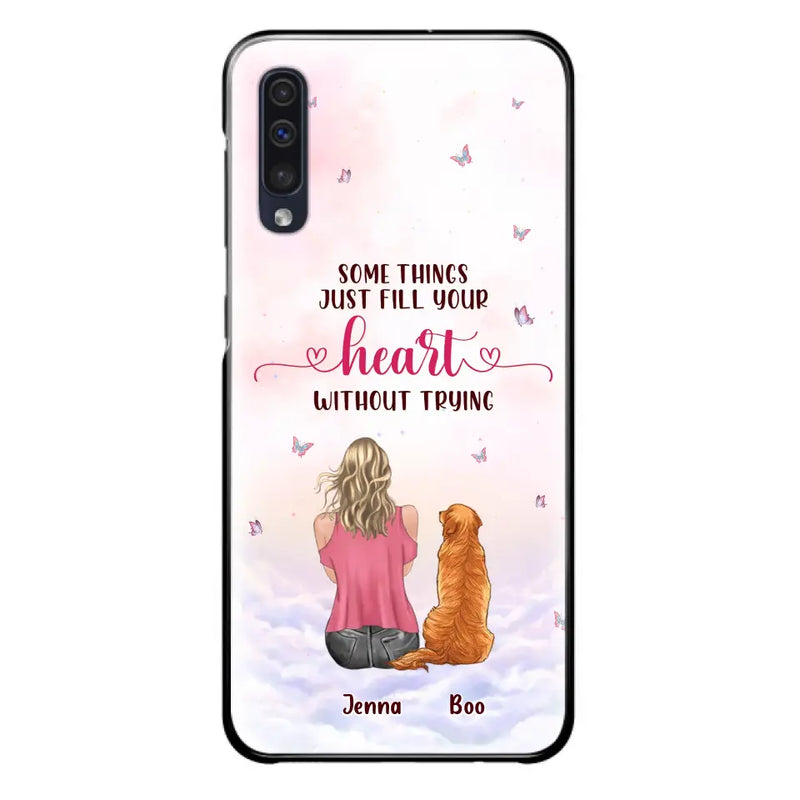 Personalized Dog Mom Phone Case - Up to 5 Dogs - Gift Idea For Dog Lovers - Some Things Just Fill Your Heart Without Trying - Case for iPhone/Samsung