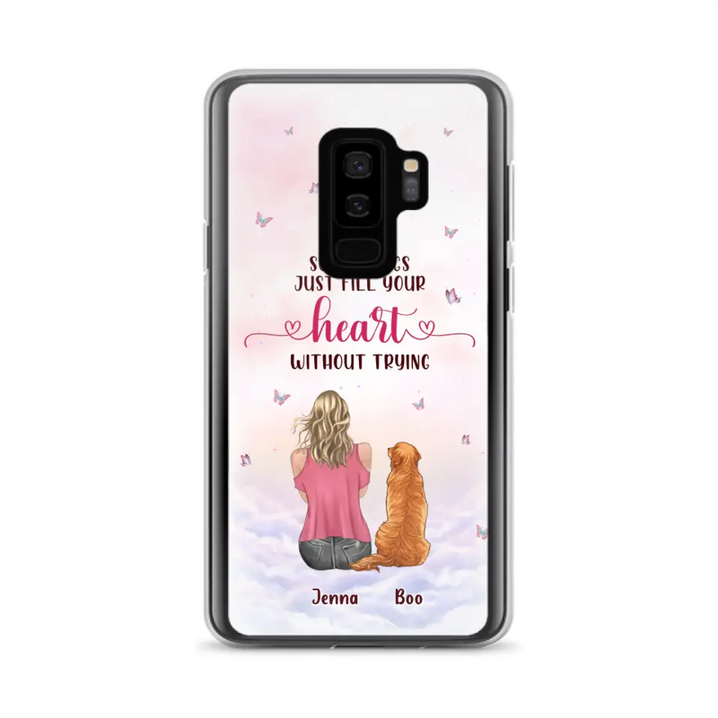 Personalized Dog Mom Phone Case - Up to 5 Dogs - Gift Idea For Dog Lovers - Some Things Just Fill Your Heart Without Trying - Case for iPhone/Samsung