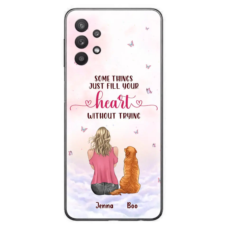 Personalized Dog Mom Phone Case - Up to 5 Dogs - Gift Idea For Dog Lovers - Some Things Just Fill Your Heart Without Trying - Case for iPhone/Samsung