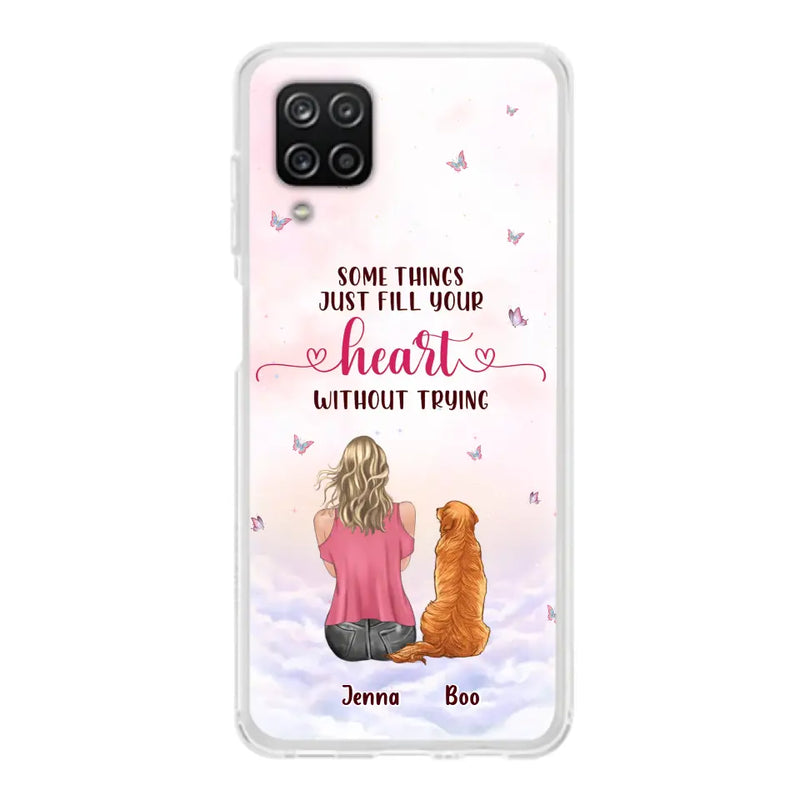 Personalized Dog Mom Phone Case - Up to 5 Dogs - Gift Idea For Dog Lovers - Some Things Just Fill Your Heart Without Trying - Case for iPhone/Samsung