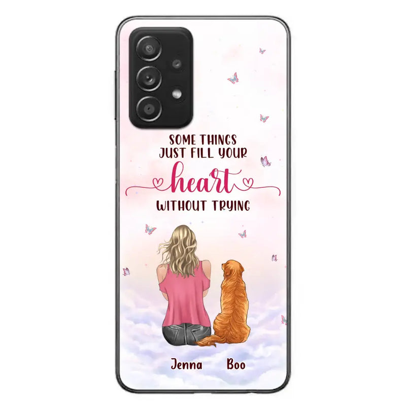 Personalized Dog Mom Phone Case - Up to 5 Dogs - Gift Idea For Dog Lovers - Some Things Just Fill Your Heart Without Trying - Case for iPhone/Samsung