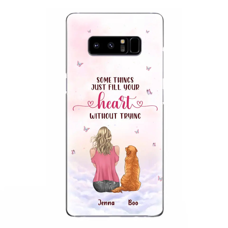 Personalized Dog Mom Phone Case - Up to 5 Dogs - Gift Idea For Dog Lovers - Some Things Just Fill Your Heart Without Trying - Case for iPhone/Samsung