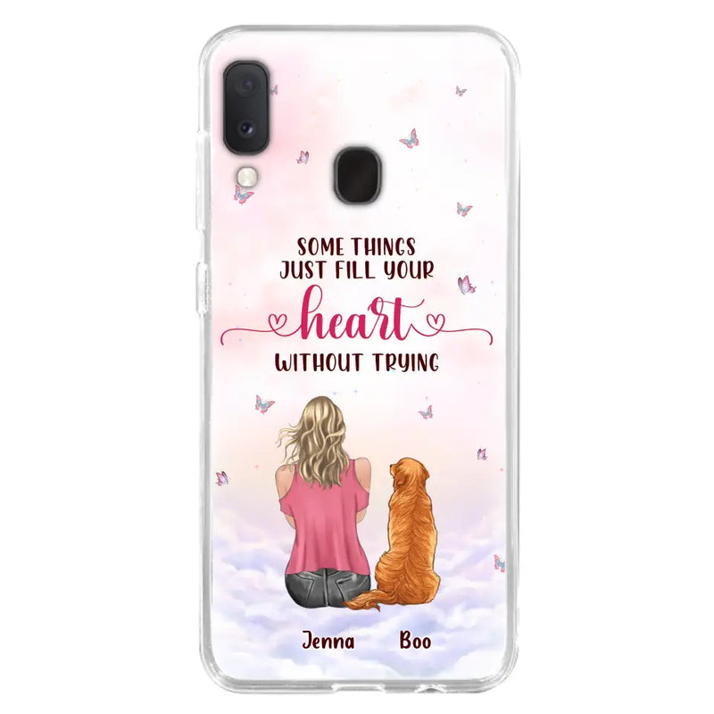 Personalized Dog Mom Phone Case - Up to 5 Dogs - Gift Idea For Dog Lovers - Some Things Just Fill Your Heart Without Trying - Case for iPhone/Samsung