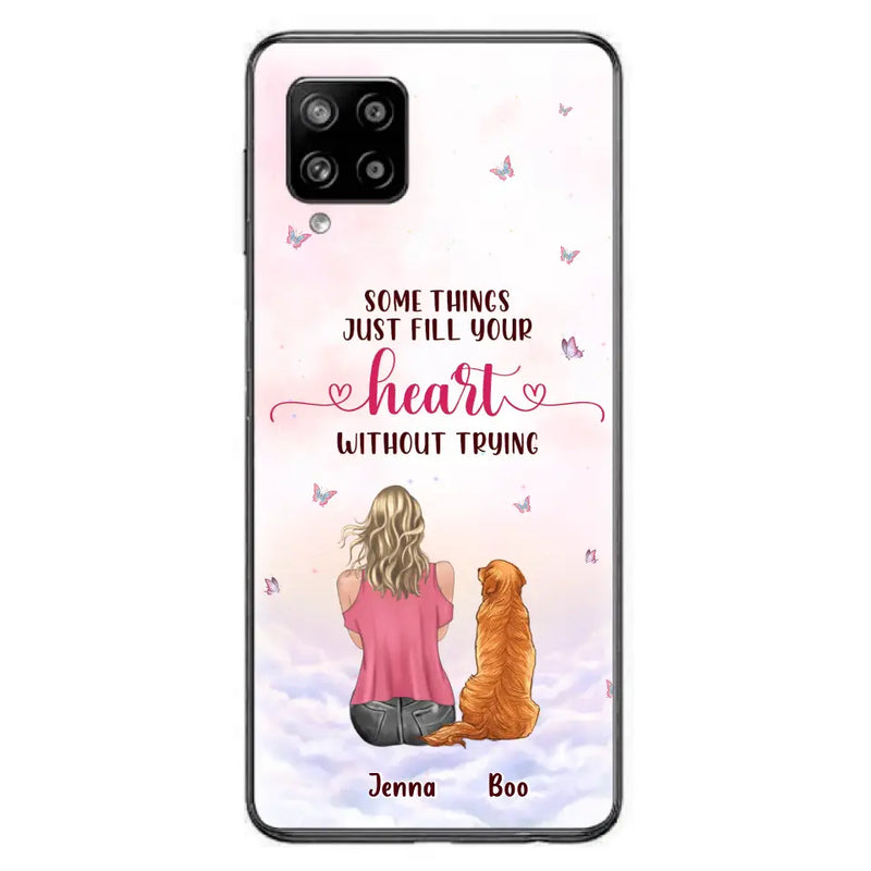 Personalized Dog Mom Phone Case - Up to 5 Dogs - Gift Idea For Dog Lovers - Some Things Just Fill Your Heart Without Trying - Case for iPhone/Samsung