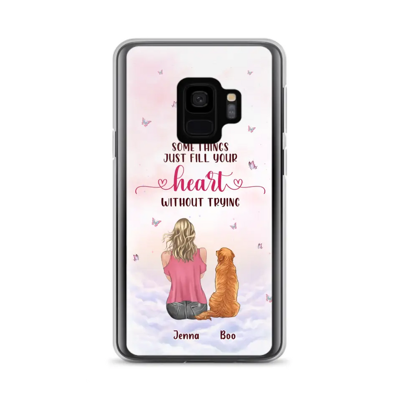 Personalized Dog Mom Phone Case - Up to 5 Dogs - Gift Idea For Dog Lovers - Some Things Just Fill Your Heart Without Trying - Case for iPhone/Samsung