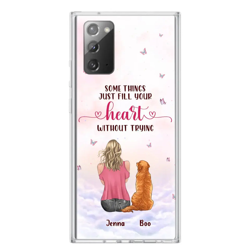 Personalized Dog Mom Phone Case - Up to 5 Dogs - Gift Idea For Dog Lovers - Some Things Just Fill Your Heart Without Trying - Case for iPhone/Samsung
