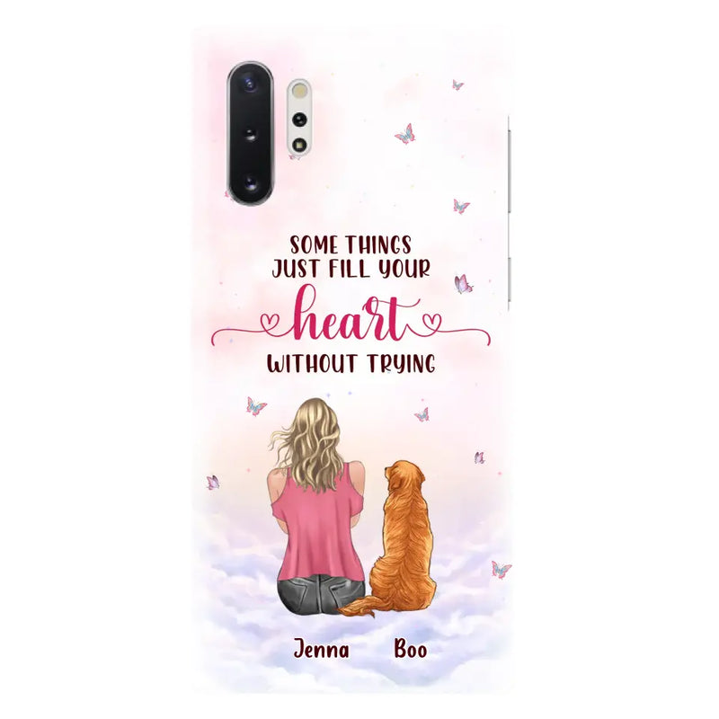 Personalized Dog Mom Phone Case - Up to 5 Dogs - Gift Idea For Dog Lovers - Some Things Just Fill Your Heart Without Trying - Case for iPhone/Samsung