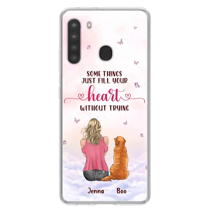 Personalized Dog Mom Phone Case - Up to 5 Dogs - Gift Idea For Dog Lovers - Some Things Just Fill Your Heart Without Trying - Case for iPhone/Samsung
