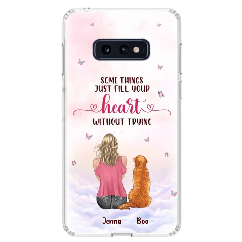 Personalized Dog Mom Phone Case - Up to 5 Dogs - Gift Idea For Dog Lovers - Some Things Just Fill Your Heart Without Trying - Case for iPhone/Samsung