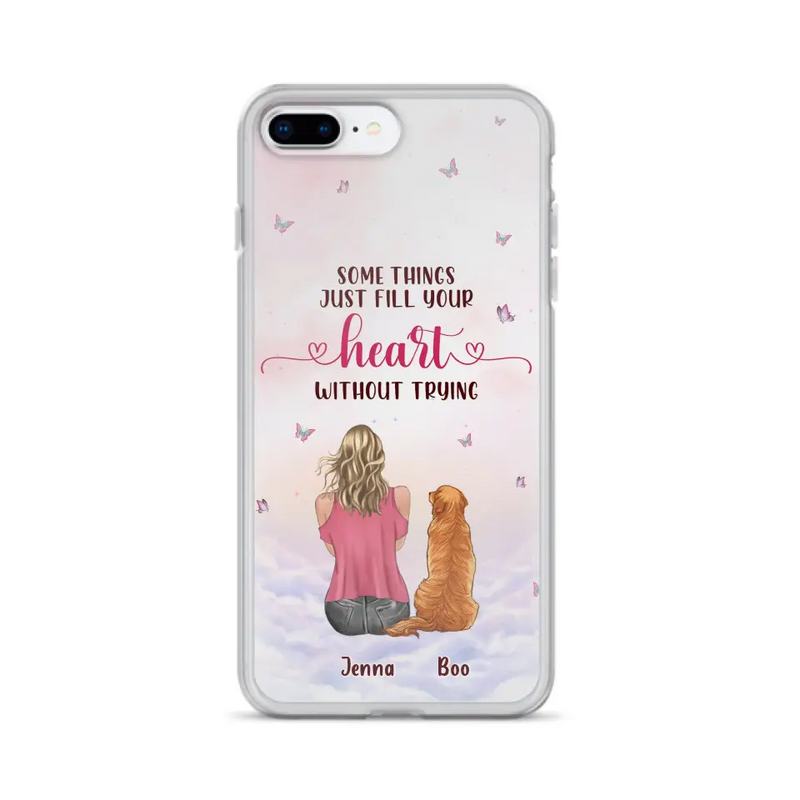 Personalized Dog Mom Phone Case - Up to 5 Dogs - Gift Idea For Dog Lovers - Some Things Just Fill Your Heart Without Trying - Case for iPhone/Samsung