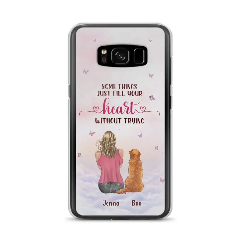 Personalized Dog Mom Phone Case - Up to 5 Dogs - Gift Idea For Dog Lovers - Some Things Just Fill Your Heart Without Trying - Case for iPhone/Samsung