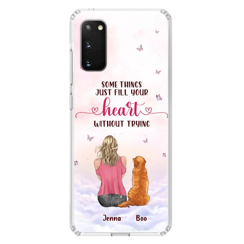 Personalized Dog Mom Phone Case - Up to 5 Dogs - Gift Idea For Dog Lovers - Some Things Just Fill Your Heart Without Trying - Case for iPhone/Samsung