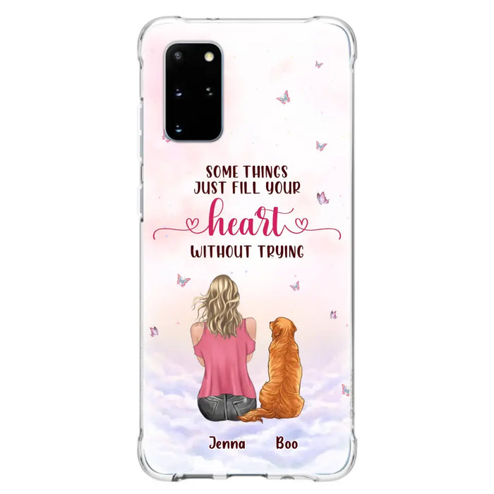 Custom Personalized Dog Mom Phone Case - Upto 5 Dogs - Gift Idea For Dog Lovers - Some Things Just Fill Your Heart Without Trying - Case for iPhone/Samsung