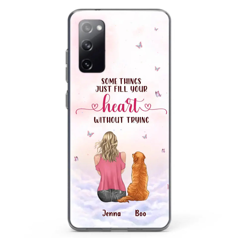 Personalized Dog Mom Phone Case - Up to 5 Dogs - Gift Idea For Dog Lovers - Some Things Just Fill Your Heart Without Trying - Case for iPhone/Samsung