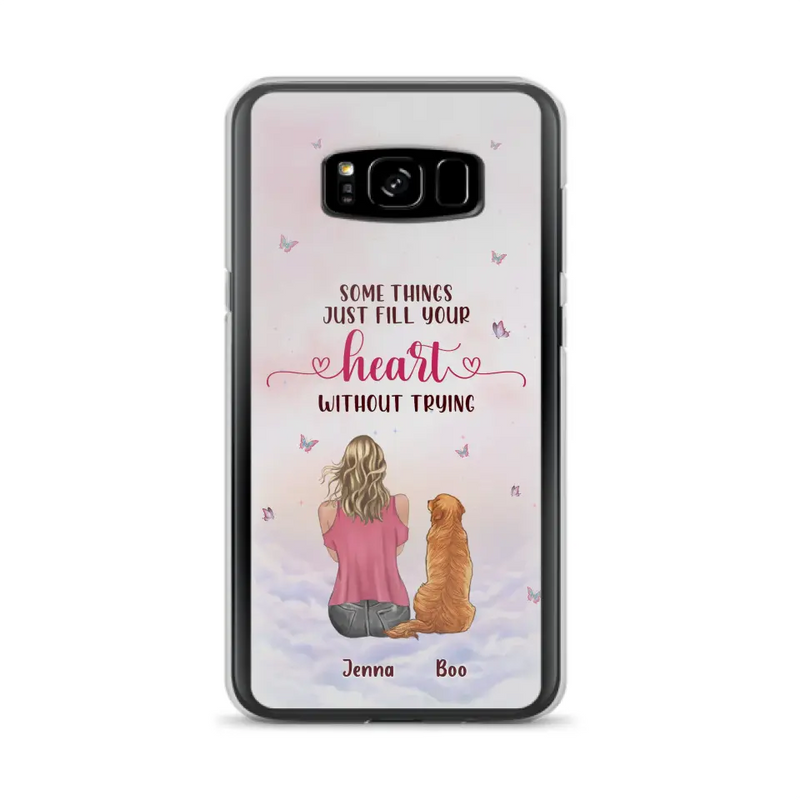Personalized Dog Mom Phone Case - Up to 5 Dogs - Gift Idea For Dog Lovers - Some Things Just Fill Your Heart Without Trying - Case for iPhone/Samsung